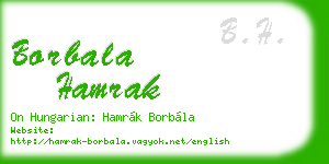 borbala hamrak business card